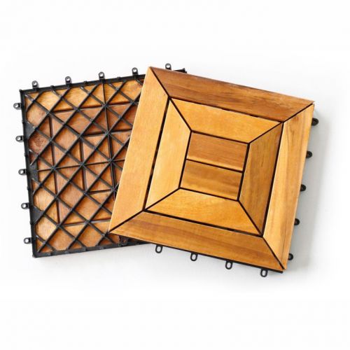 10 Slats Cross - Wood Deck Tiles